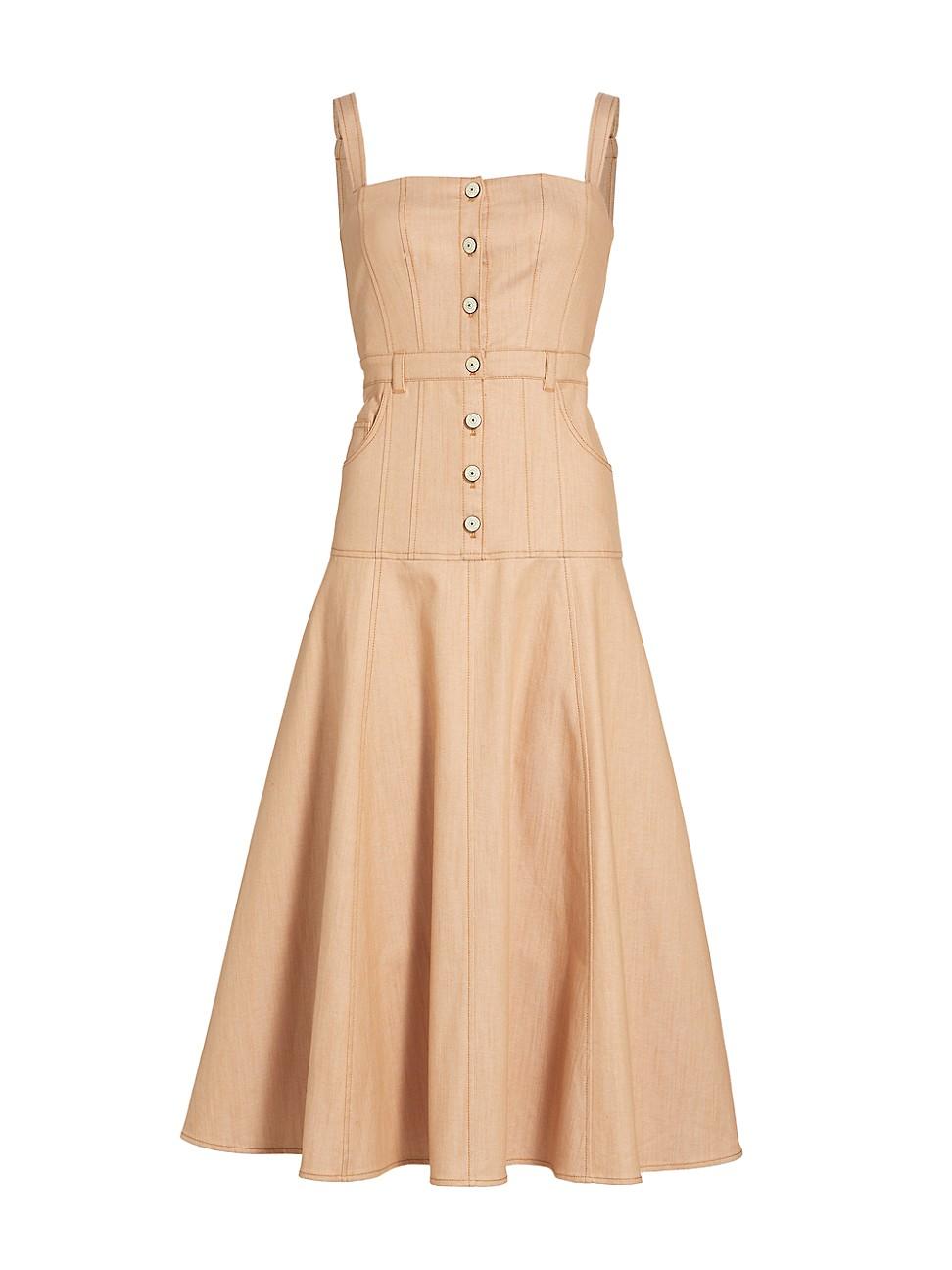 Womens Veena Stretch Denim Midi-Dress Product Image