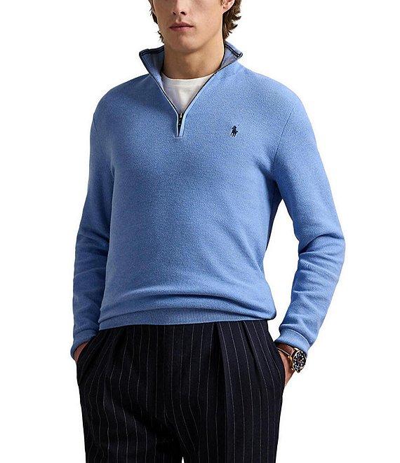 Polo Ralph Lauren Quarter-Zip Mesh-Knit Sweater Product Image