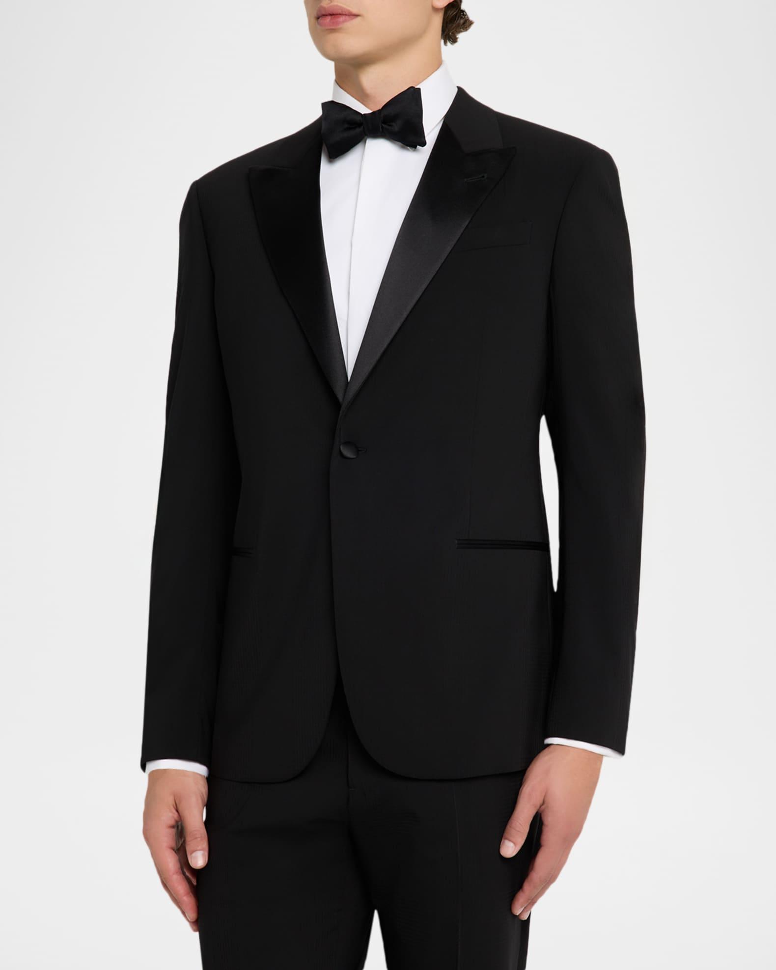 Men's Tonal Plaid Peak Lapel G Line Tuxedo Product Image