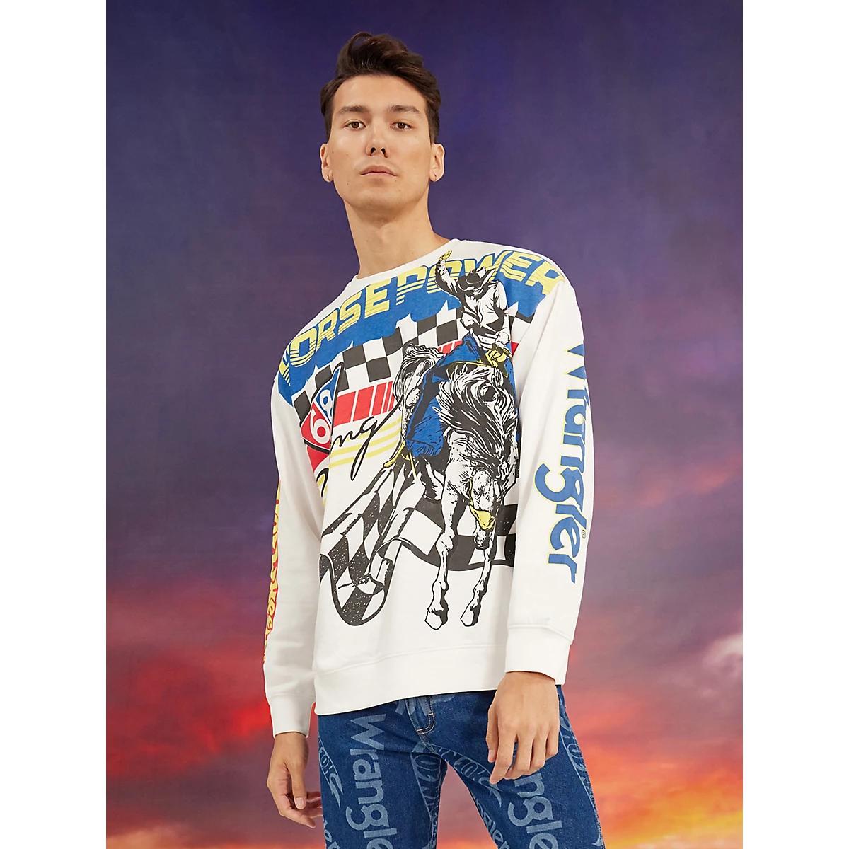 Wrangler® x Hot Wheels™ Men's Pullover Crew in Bright Product Image