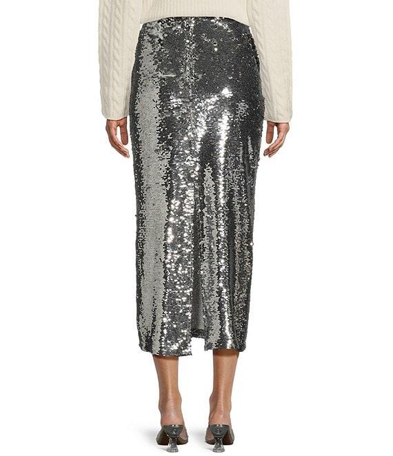 GB Sequin Midi Skirt with Slit Product Image
