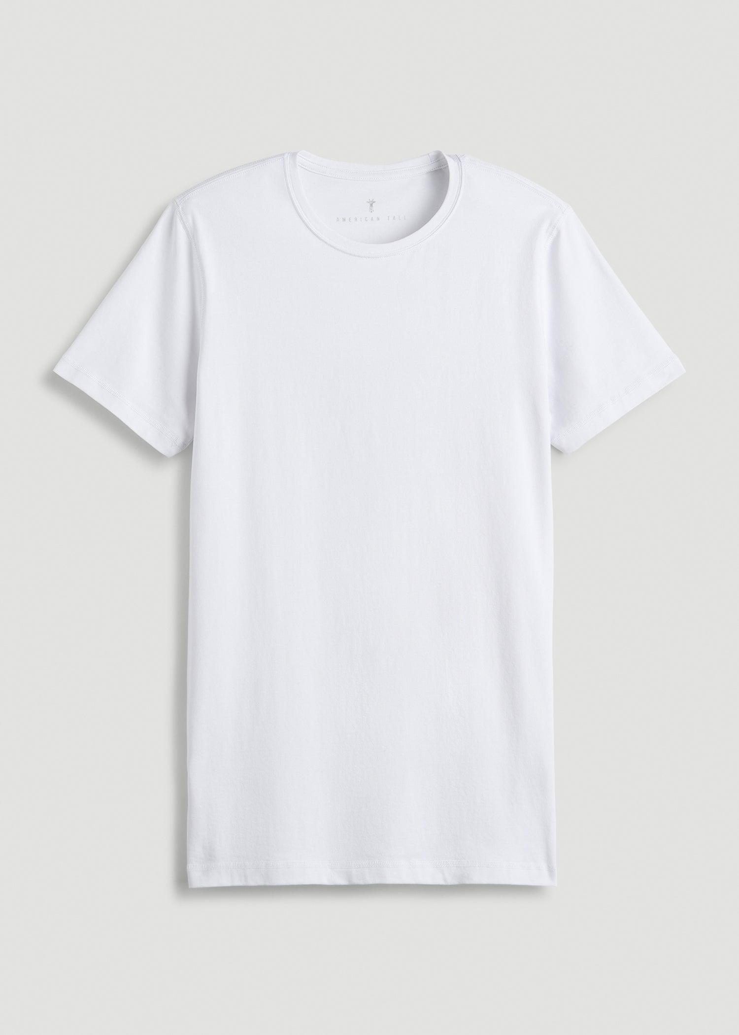 The Essential SLIM-FIT Crewneck Tee for Tall Men in White Male Product Image