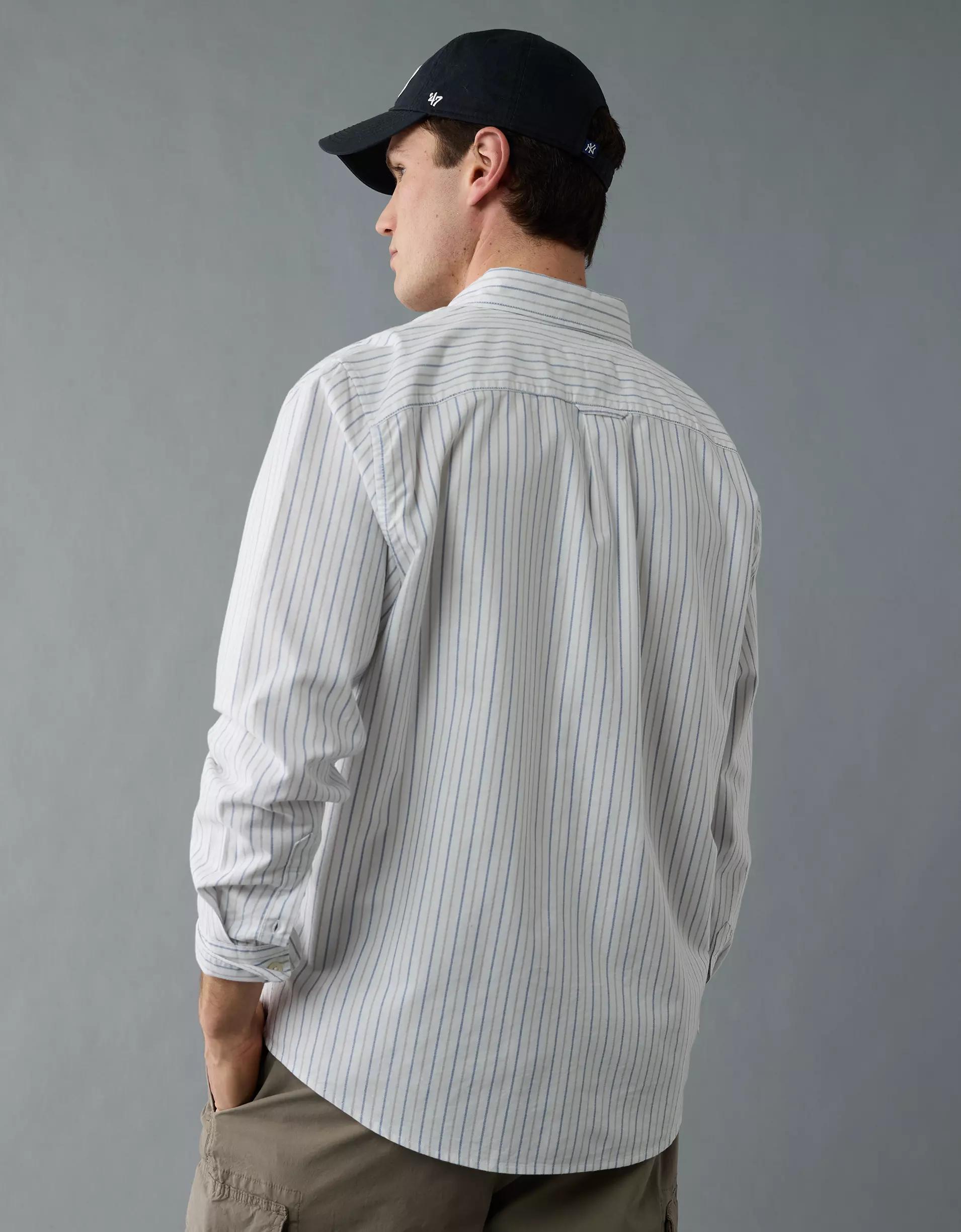 AE Everyday Oxford Striped Button-Up Shirt Product Image