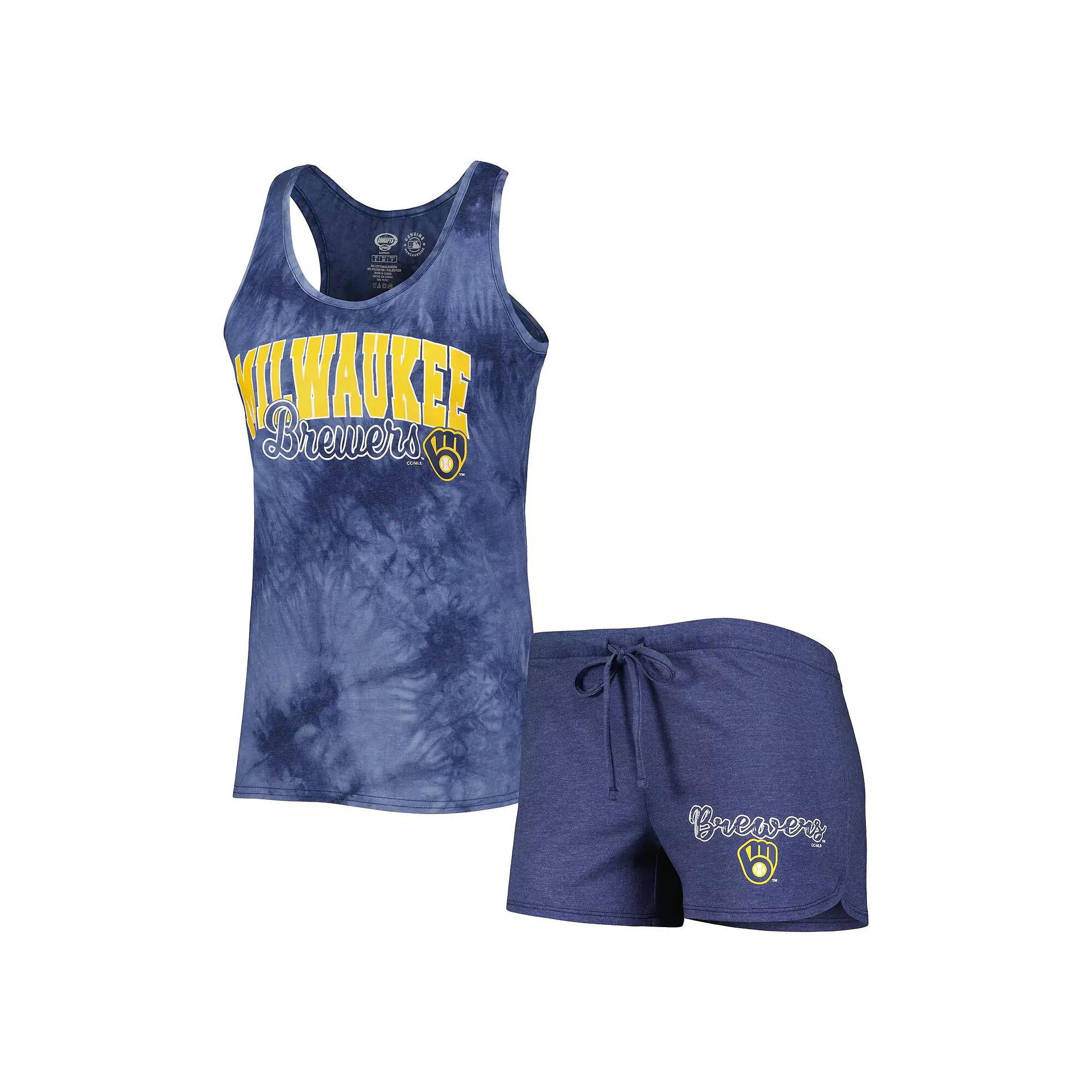 Women's Concepts Sport Navy Houston Astros Billboard Racerback Tank Top & Shorts Sleep Set,  Product Image