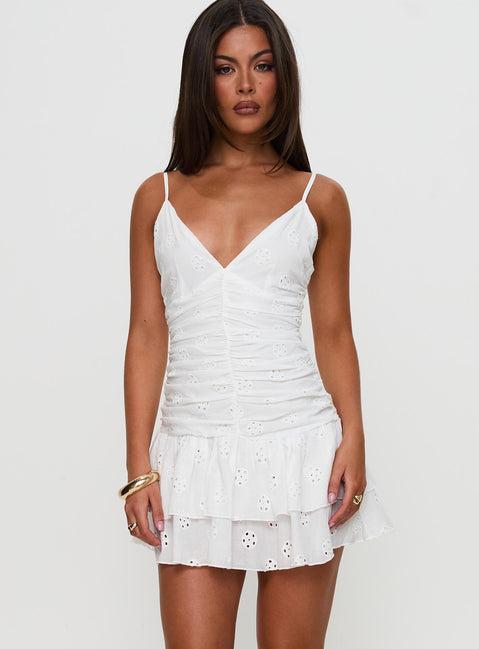 Rothea Mini Dress White Brodierie Product Image