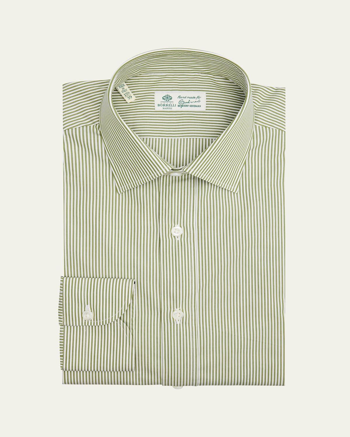 Mens Cotton Stripe Dress Shirt Product Image