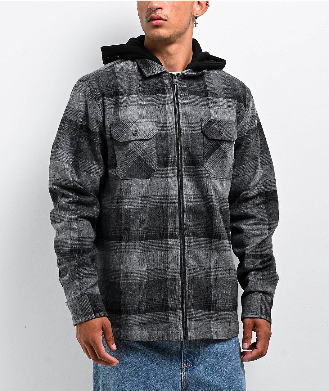 DGK Bliss Charcoal Hooded Flannel Shirt Product Image