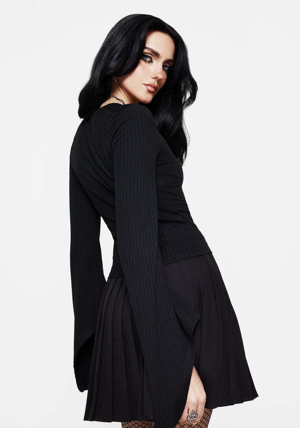 Amata Square Neck Flared Long Sleeve Top Product Image