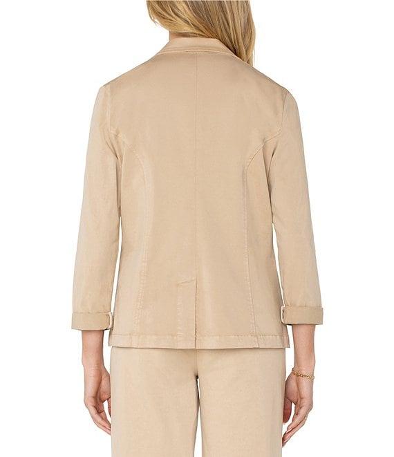 Liverpool Los Angeles Petite Size Stretch Sateen Notch Lapel Fitted Blazer Product Image