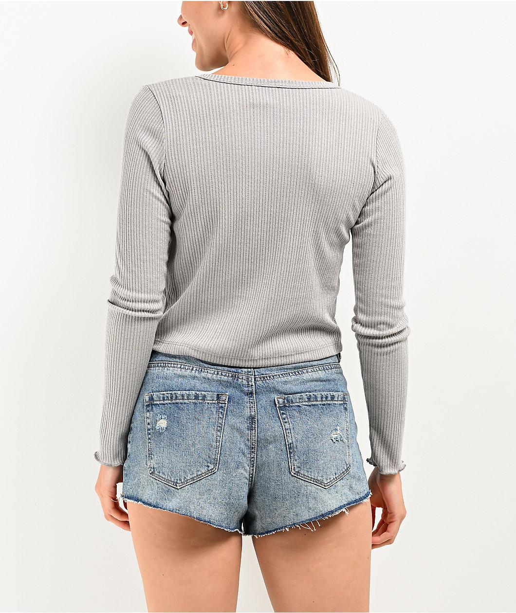 Spicychix Pointelle Grey Sweater Product Image