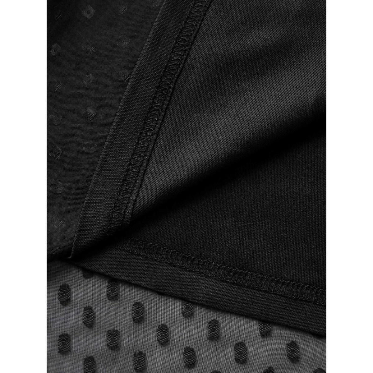 Plus Size Textured Sweetheart Neckline Midi Dress Black Women Texture Heart neckline Cap Sleeve Curvy BloomChic 22-24/3X Product Image