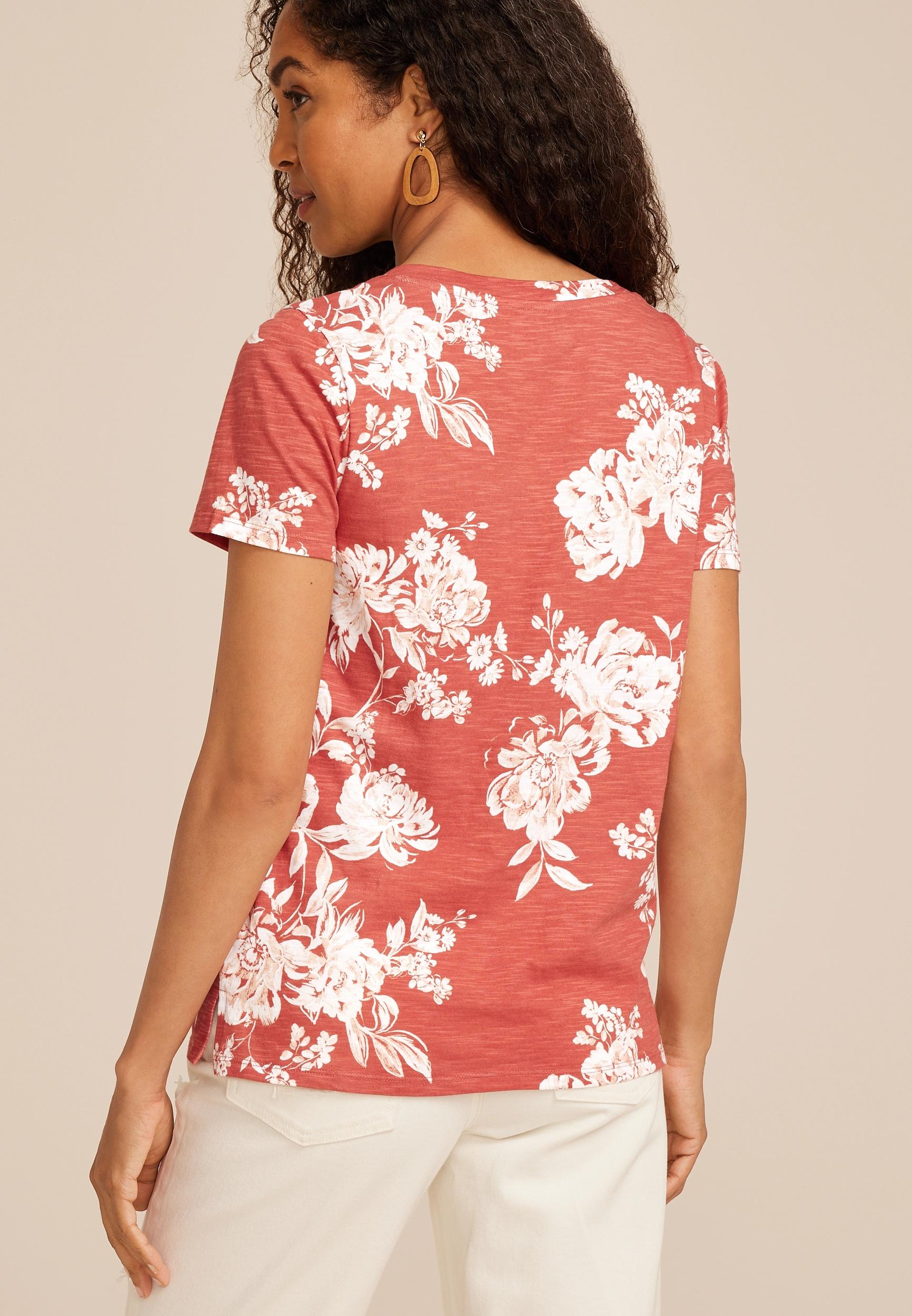 24/7 Dawson Floral V Neck Tee Product Image