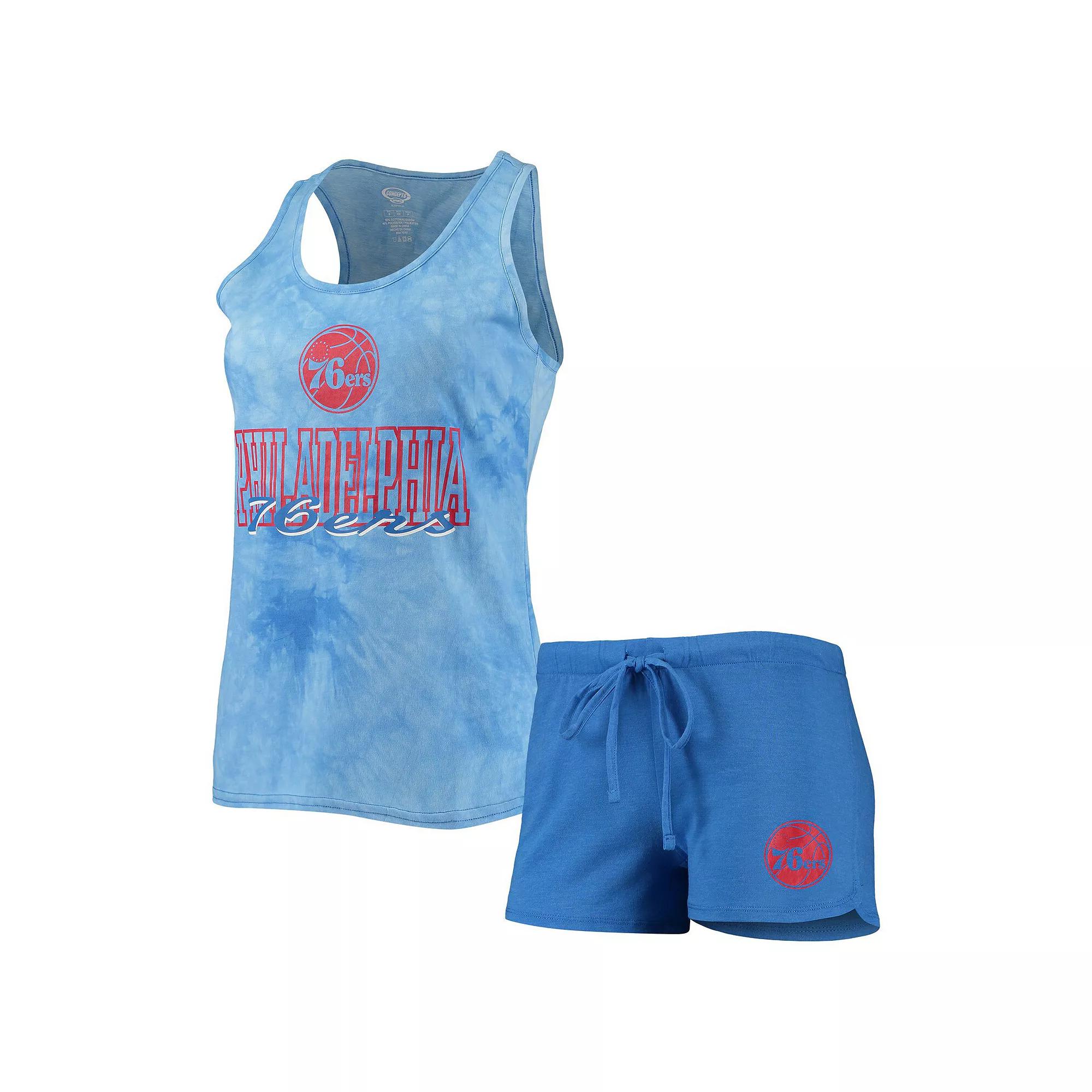 Women's Concepts Sport Royal Philadelphia 76ers Billboard Racerback Tank Top & Shorts Sleep Set,  Product Image