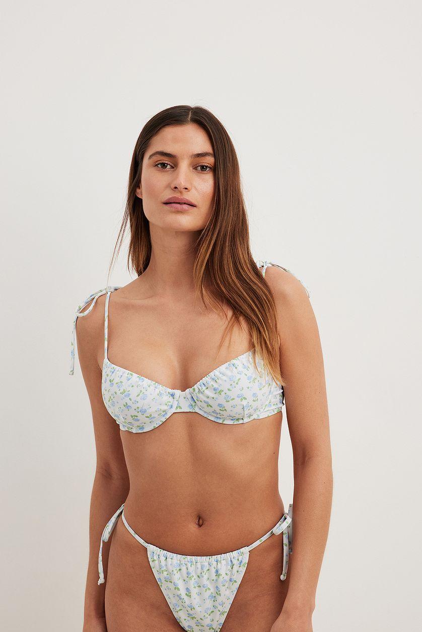 Drawstring Tie Bikini Bra Product Image