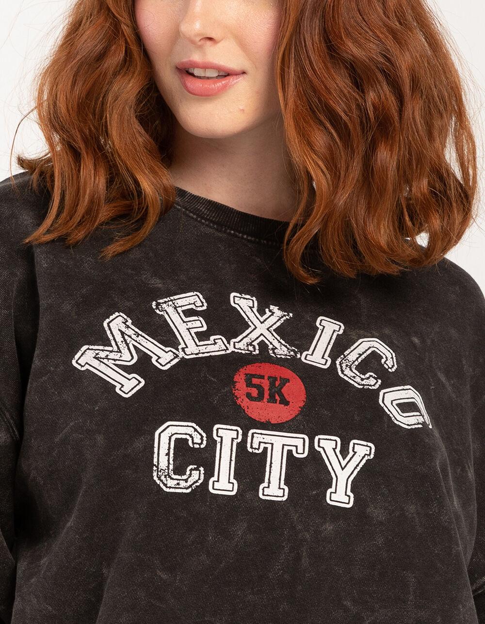 FIVESTAR GENERAL CO. Mexico City Womens Boyfriend Crewneck Sweatshirt - BLACK Product Image