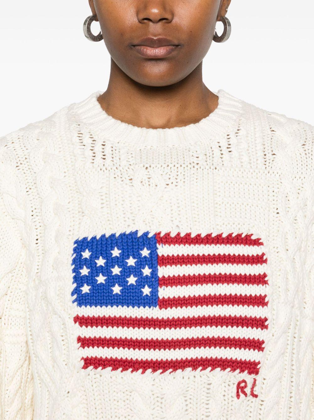 aran-knit flag sweater  Product Image