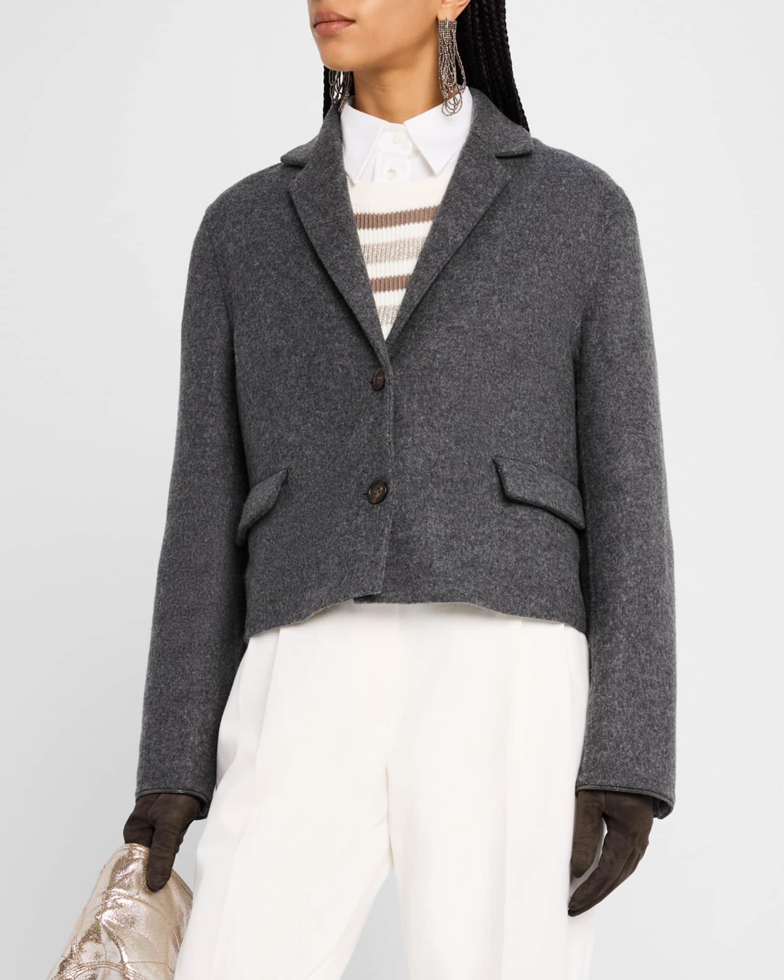 Fluid Wool Double-Faced Crop Jacket Product Image