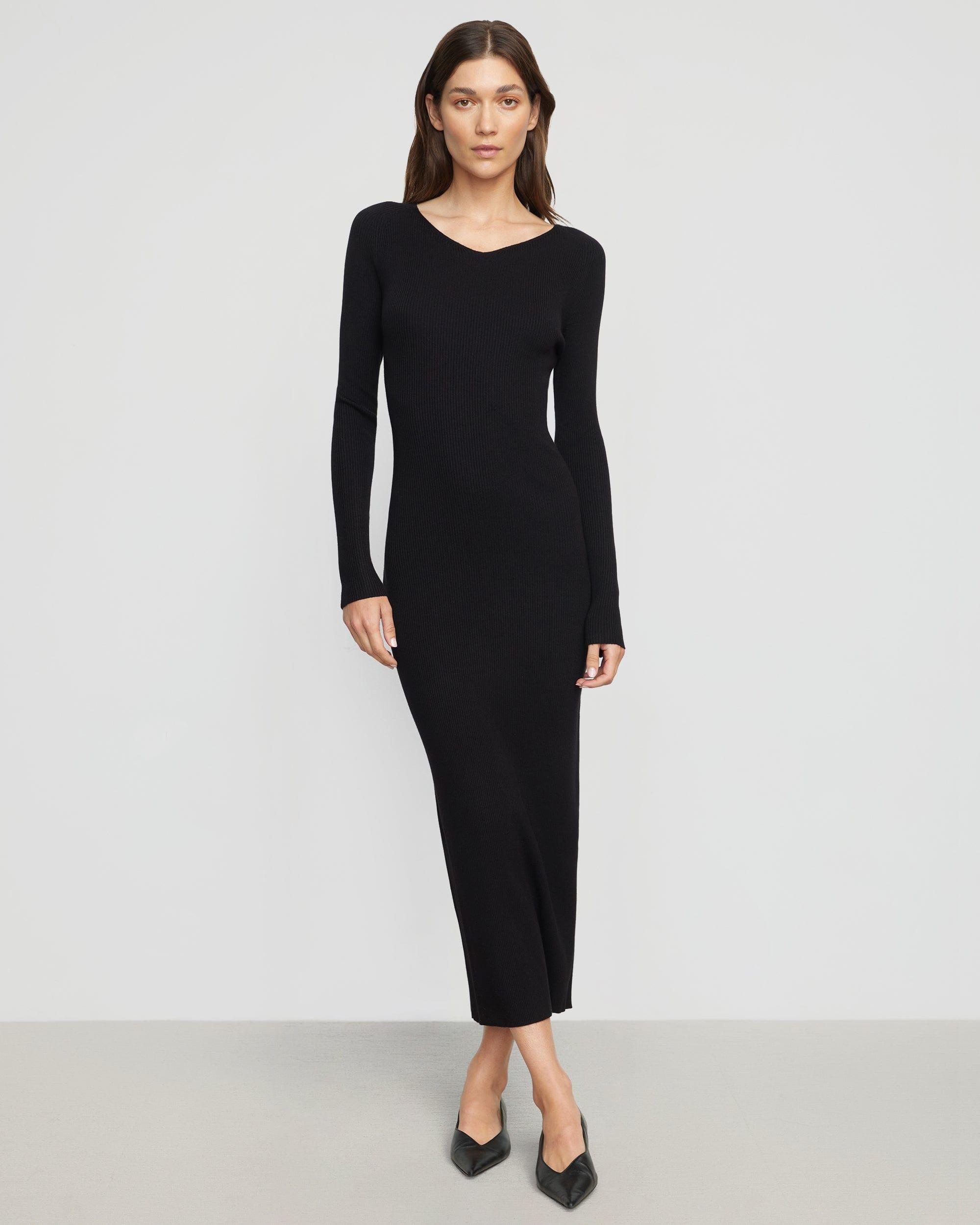 Elizabeth Zipper-Sleeve Ribbed Dress Product Image