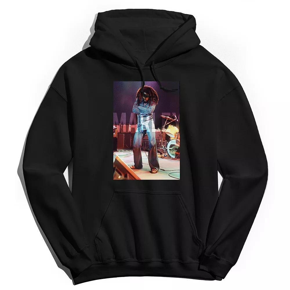 Men's Bob Marley Crossed Stage Hoodie, Size: Large, Black Product Image