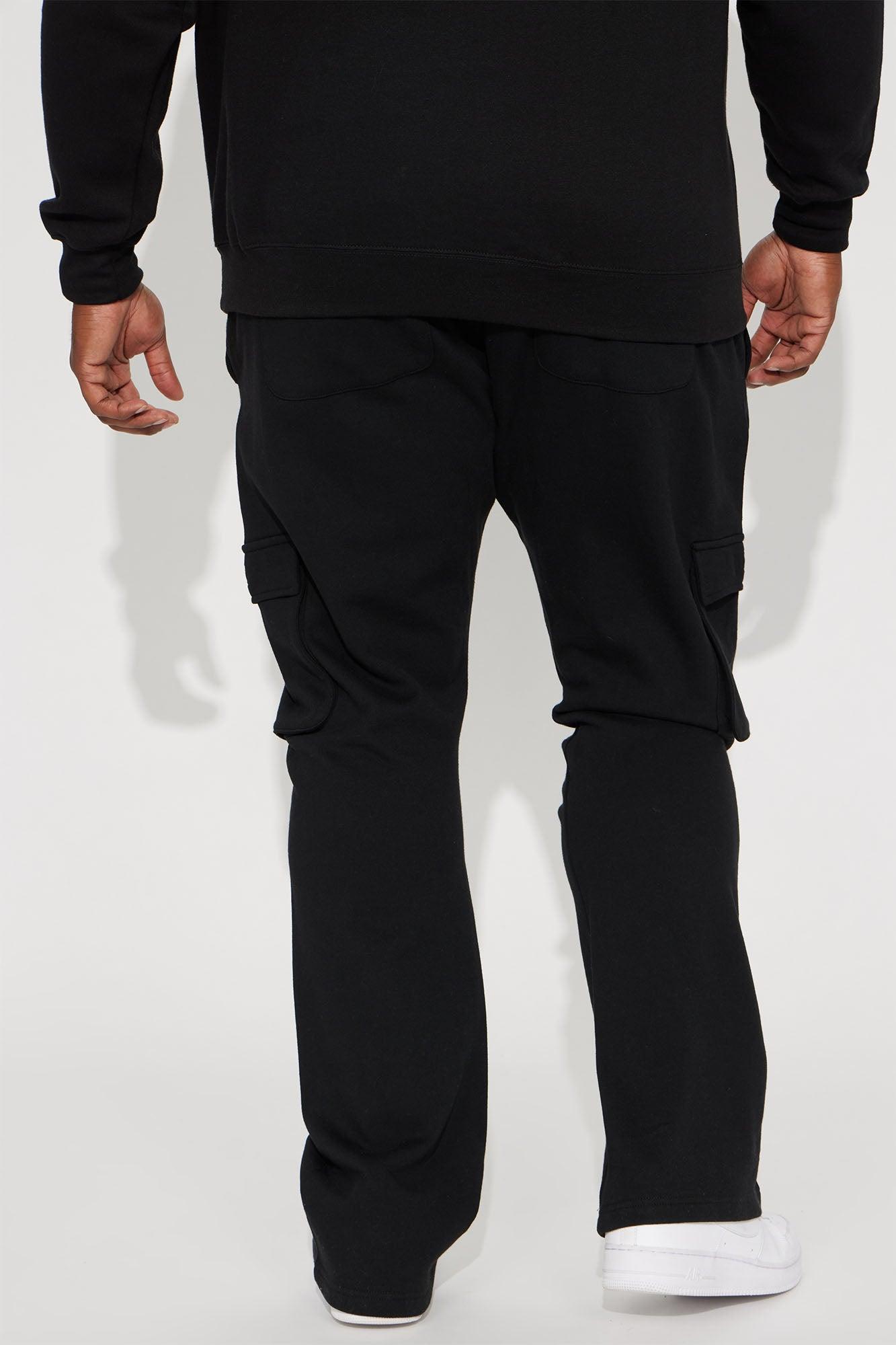 Tyson Cargo Skinny Flared Sweatpant - Black Product Image