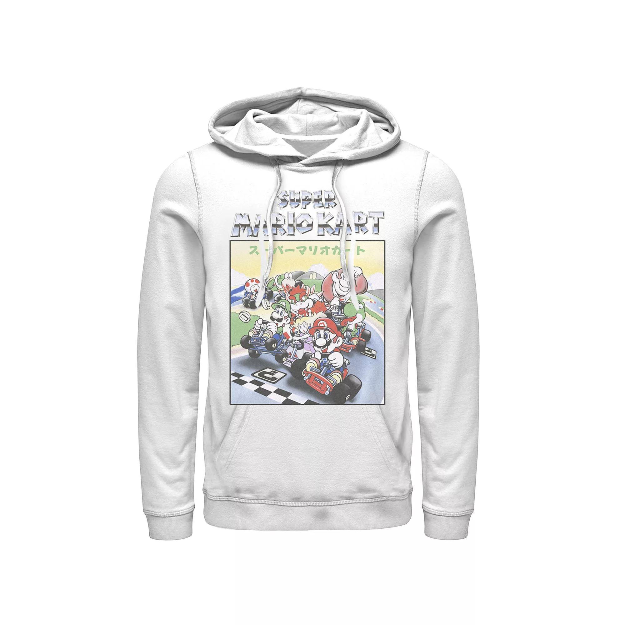 Men's Nintendo Mario Kart Retro Chrome Logo Shot Hoodie,  Product Image