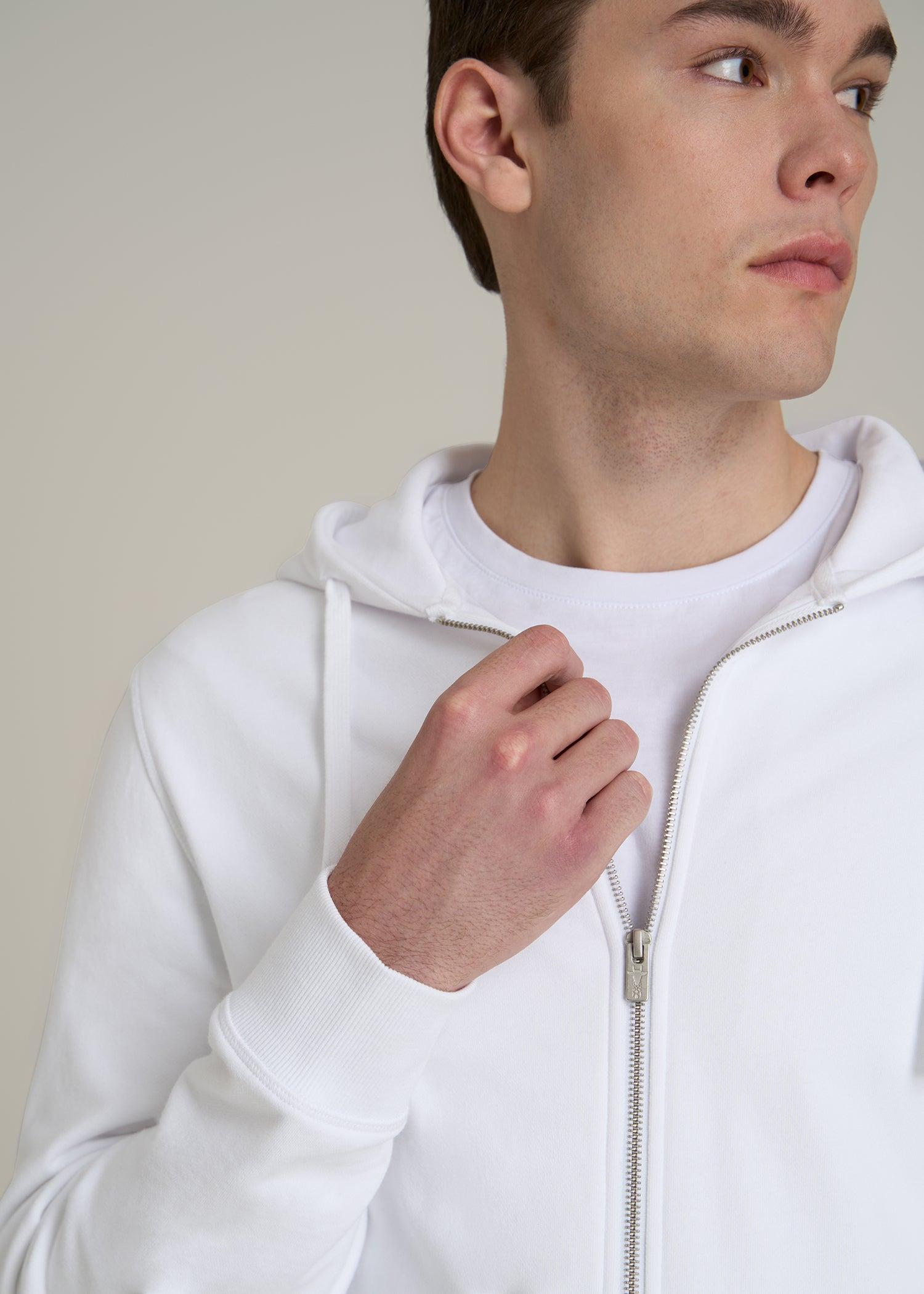 Wearever 2.0 French Terry Full-Zip Hoodie for Tall Men in White Male Product Image