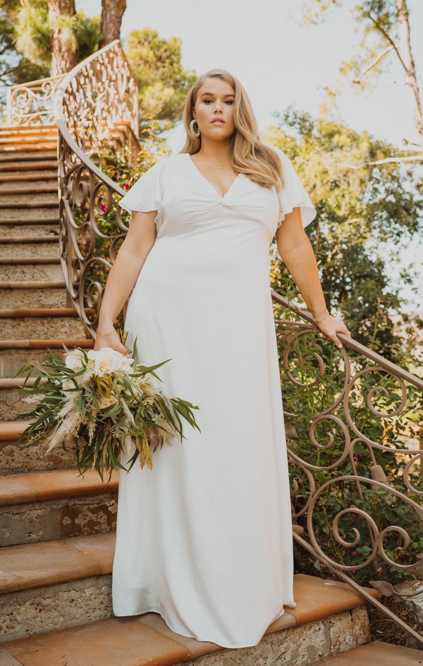 Rome Twist Gown ~ Ivory Luxe Satin Product Image