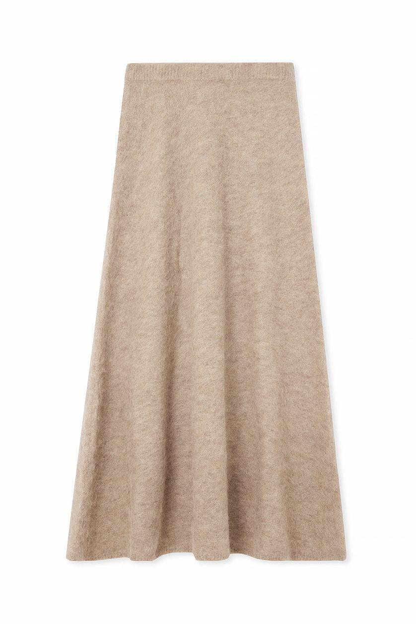 Wool Blend Knitted Maxi Skirt Product Image