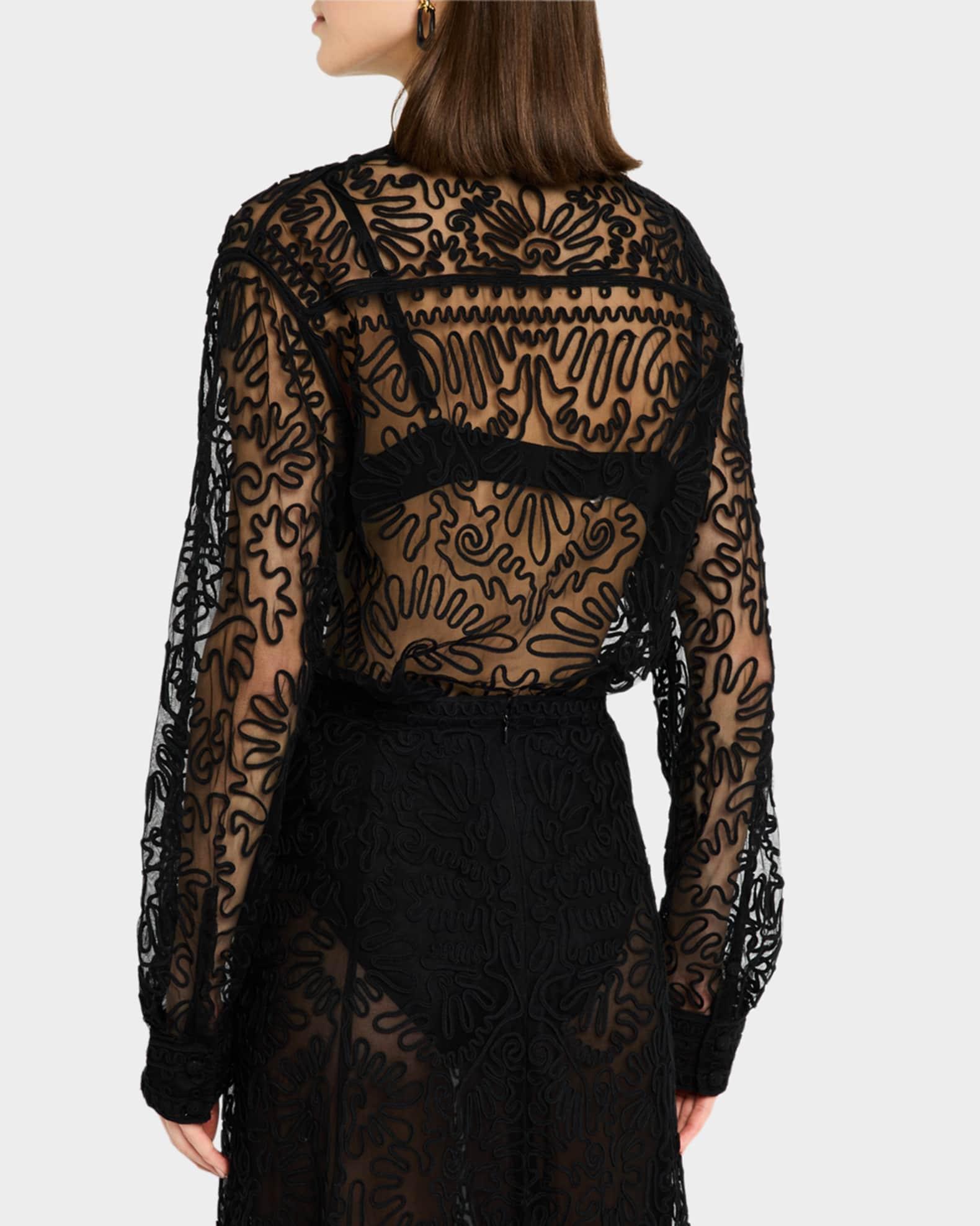 Esme Sheer Embroidered Blouse Product Image