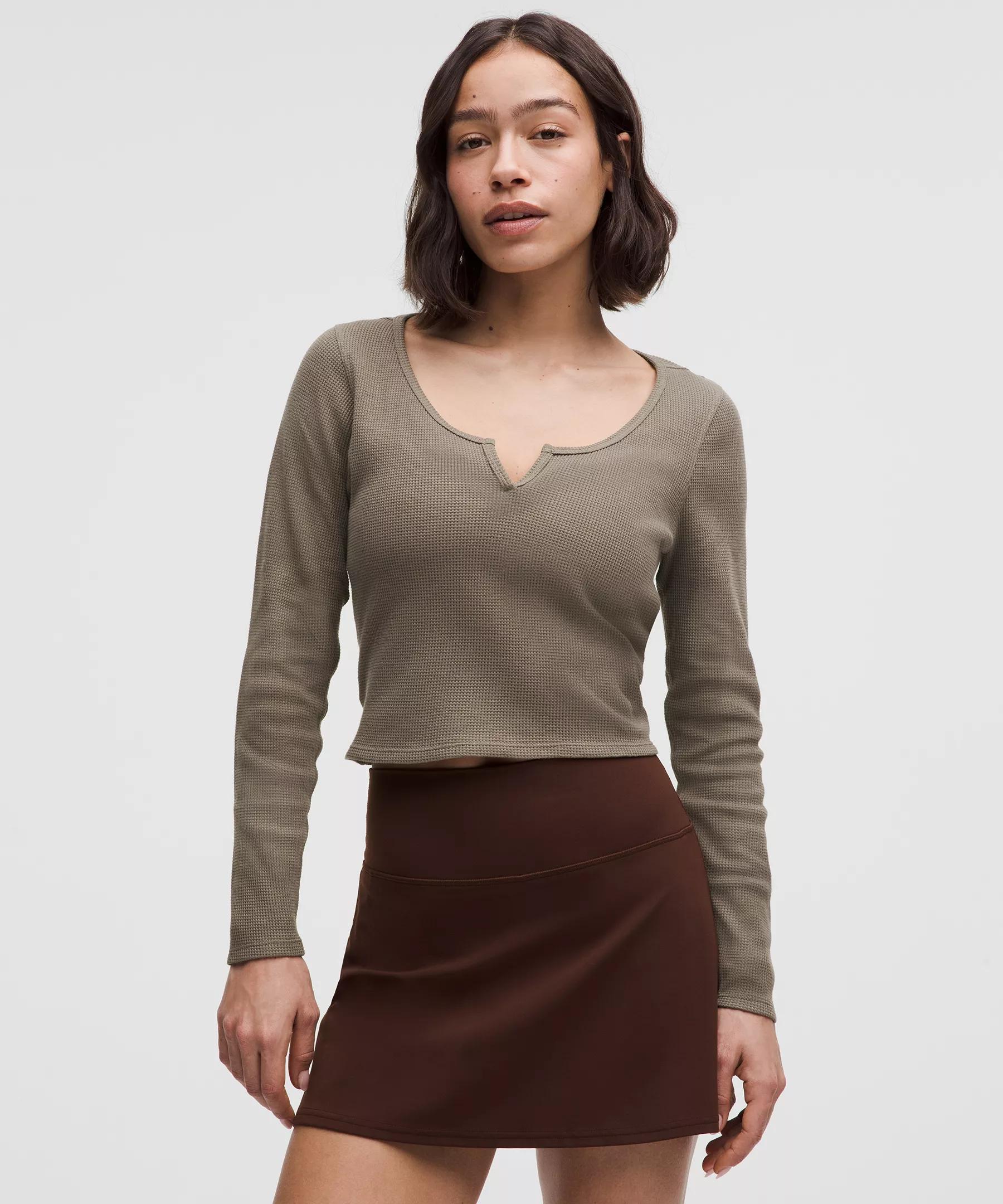 Cotton-Blend Henley Long-Sleeve Shirt Product Image