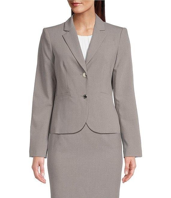 Calvin Klein Luxe Stretch 2 Button Notch Lapel Long Sleeve Blazer Product Image