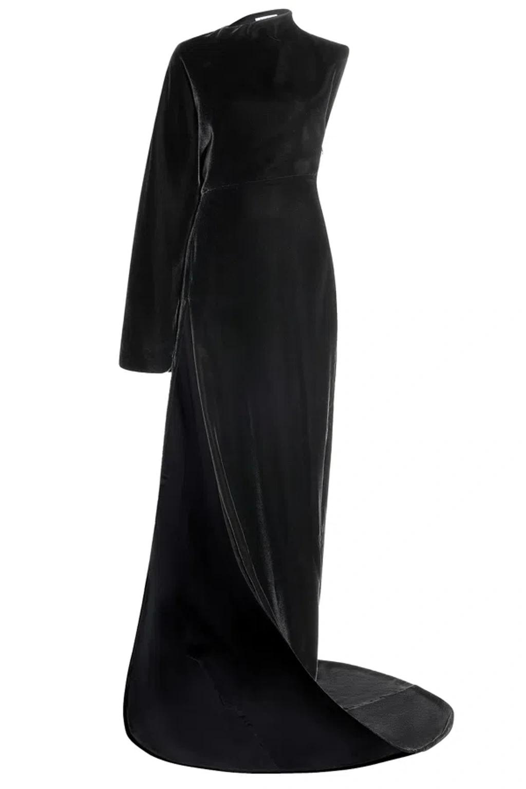 White and Black Choose Me High Slit Hoodie Gown main image 1