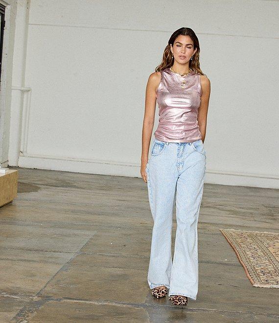 Never Fully Dressed Scallop Pocket Detail Straight Leg Jeans Product Image