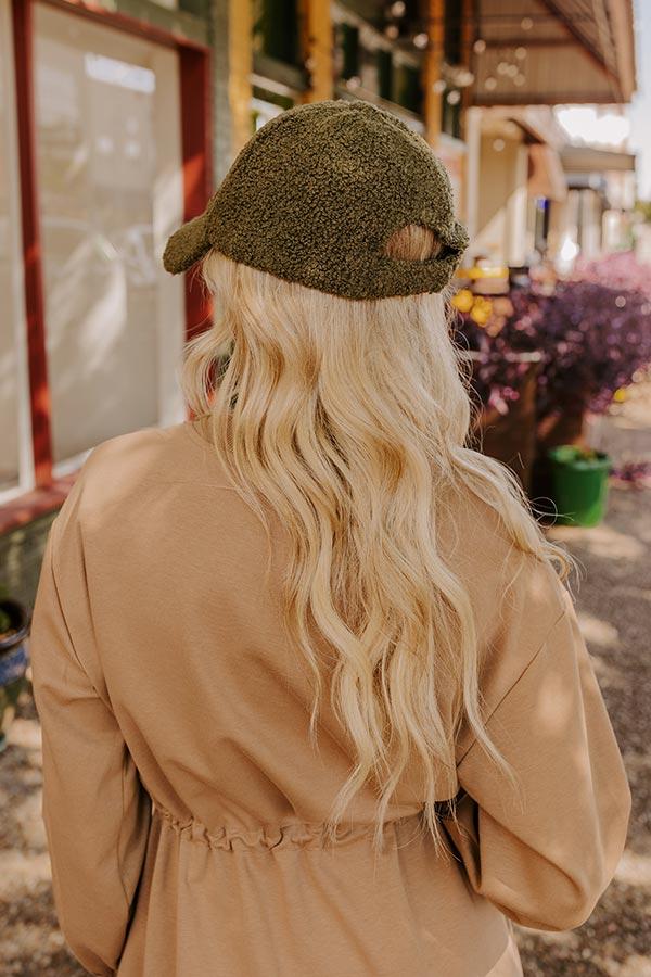 Easy To Style Sherpa Baseball Cap in Olive Product Image