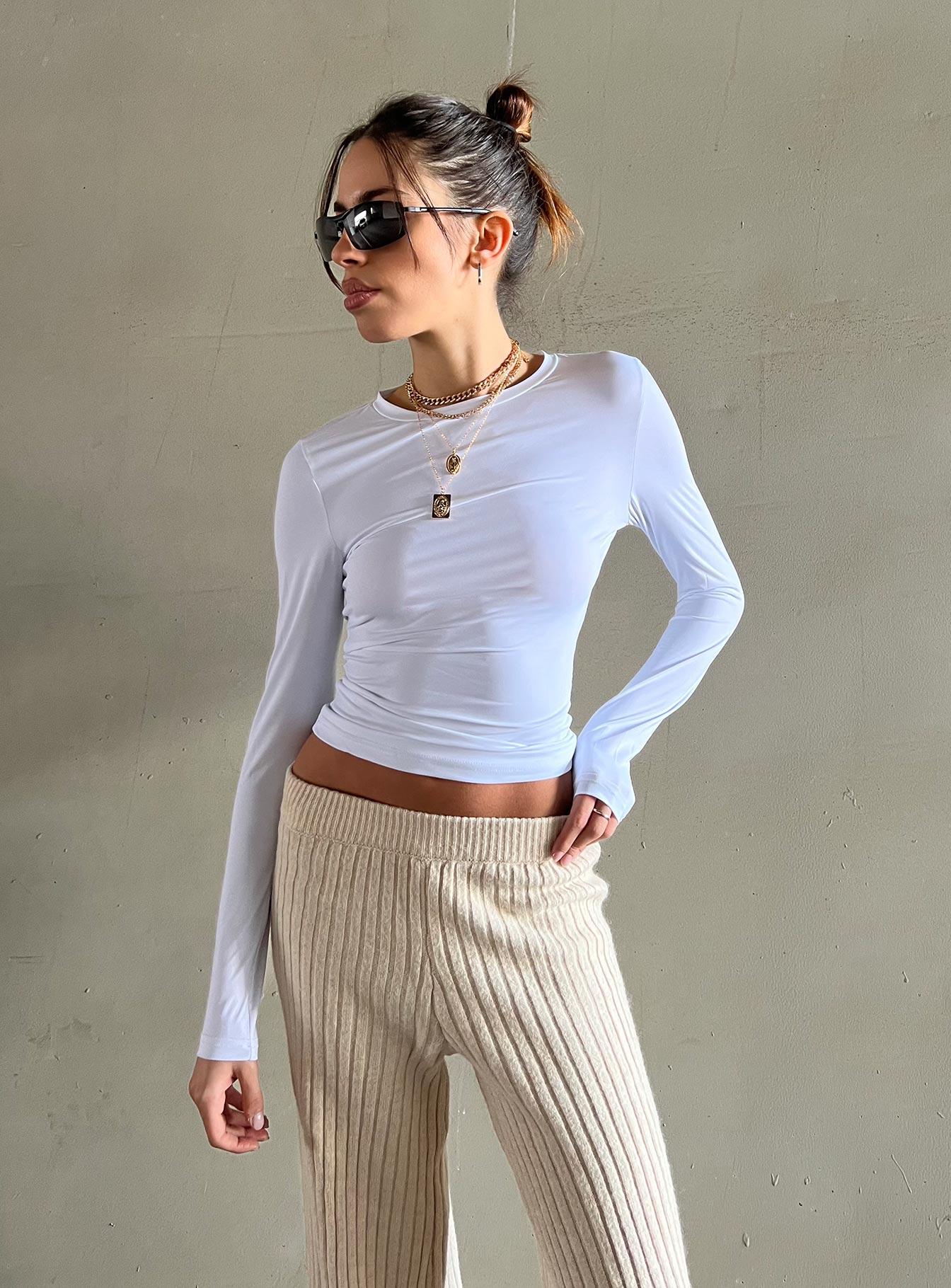 Arnim Long Sleeve Top White Product Image
