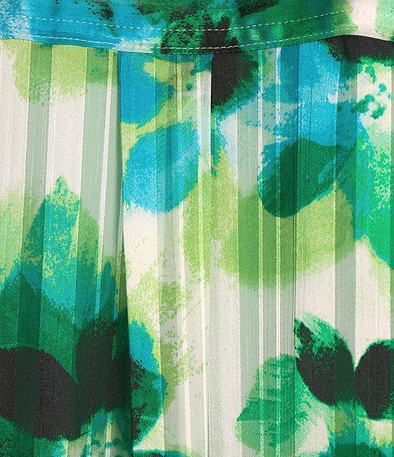 Investments Woven Multi Layered Petals Long Sleeve Point Collar Button Front Top Product Image