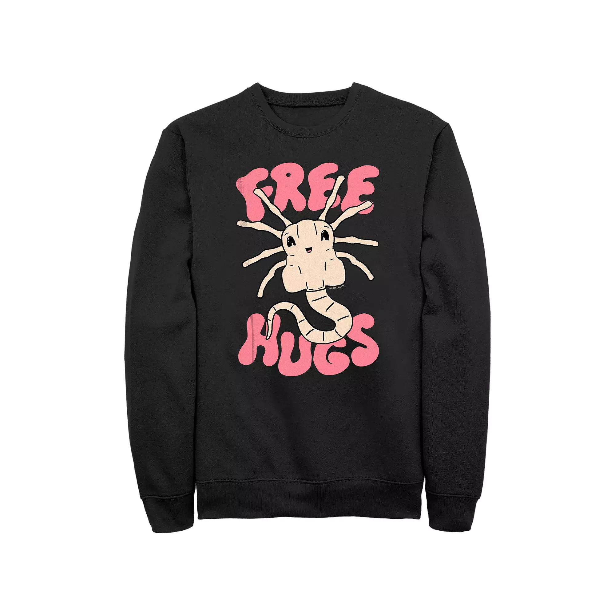 Men's Aliens Free Hugs Graphic Fleece, Size: XL, Black Product Image