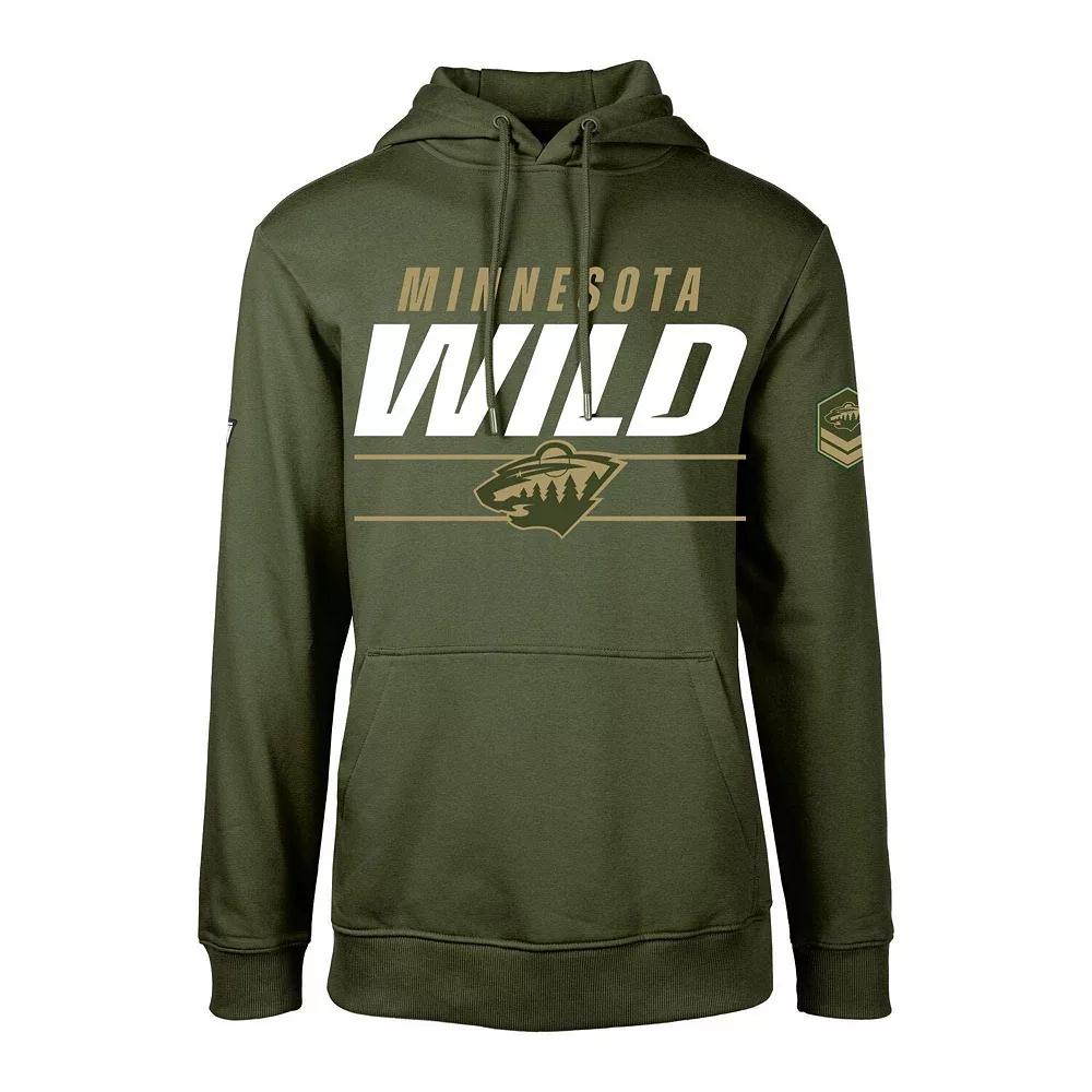 Men's Levelwear Olive Minnesota Wild Podium Fleece Pullover Hoodie,  Product Image