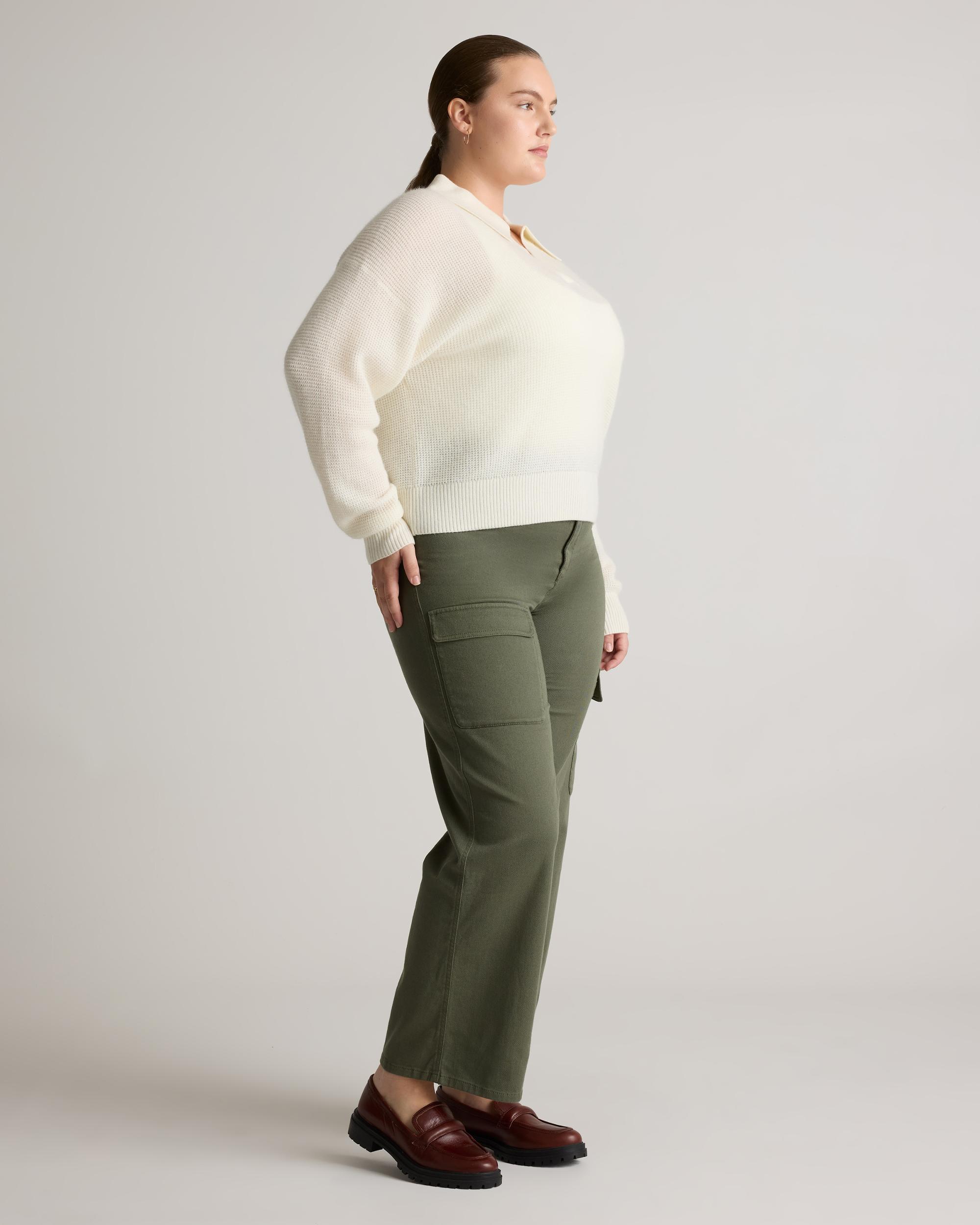 Quince | Women's Baby Alpaca-Wool Waffle Stitch Polo Sweater Size XS Product Image