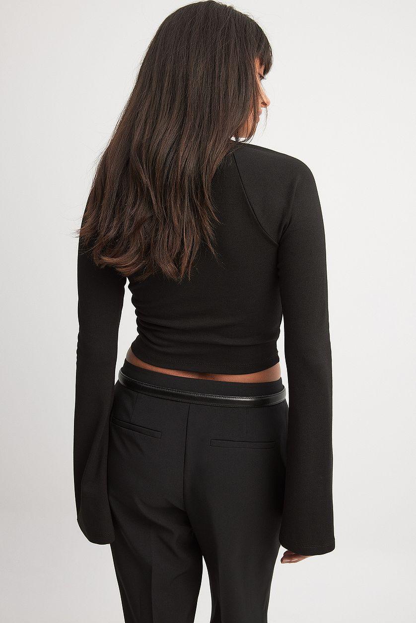 Square Neck Trumpet Sleeve Top Product Image