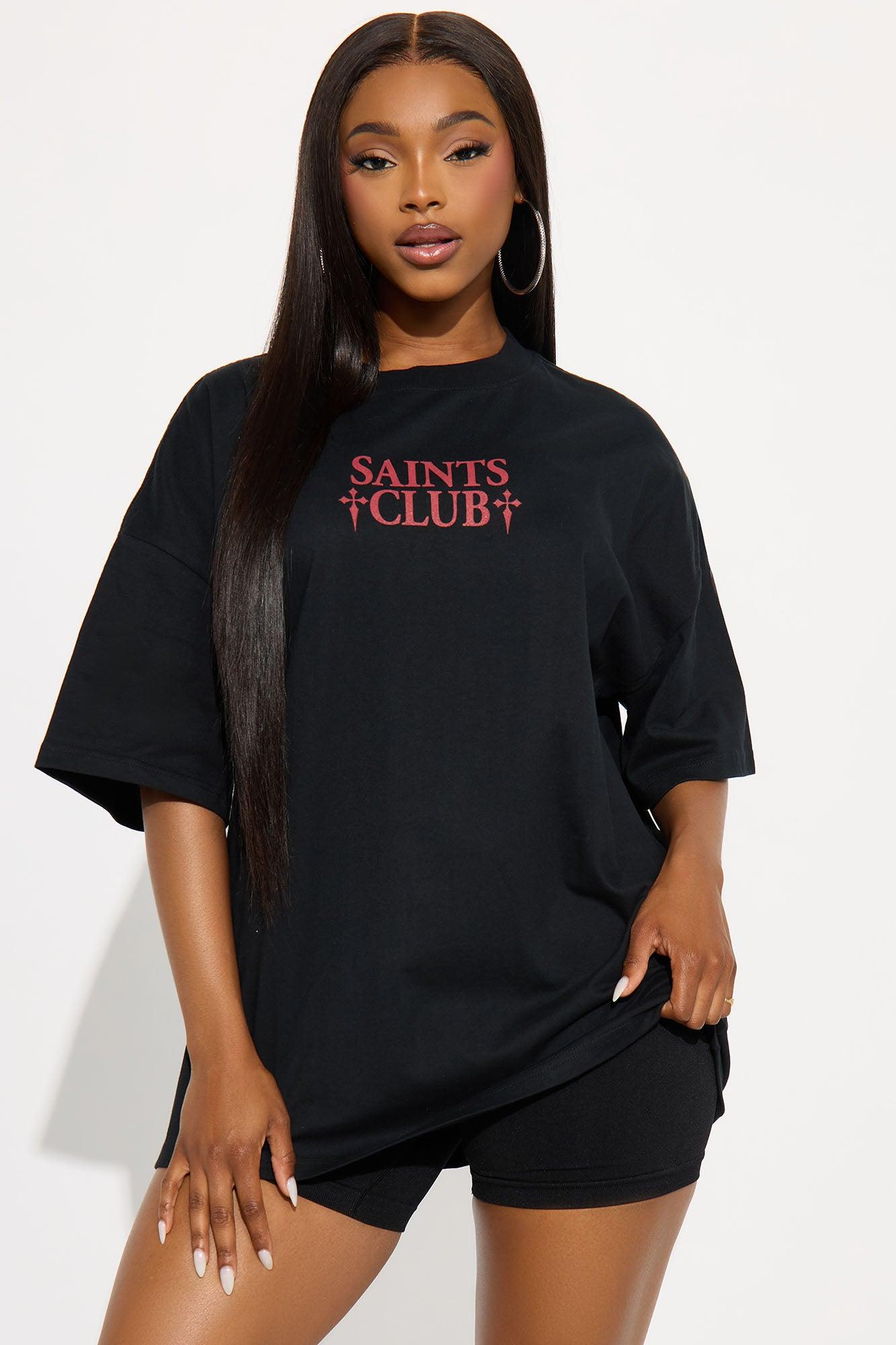 Saints Club Washed Tee - Black Female Product Image