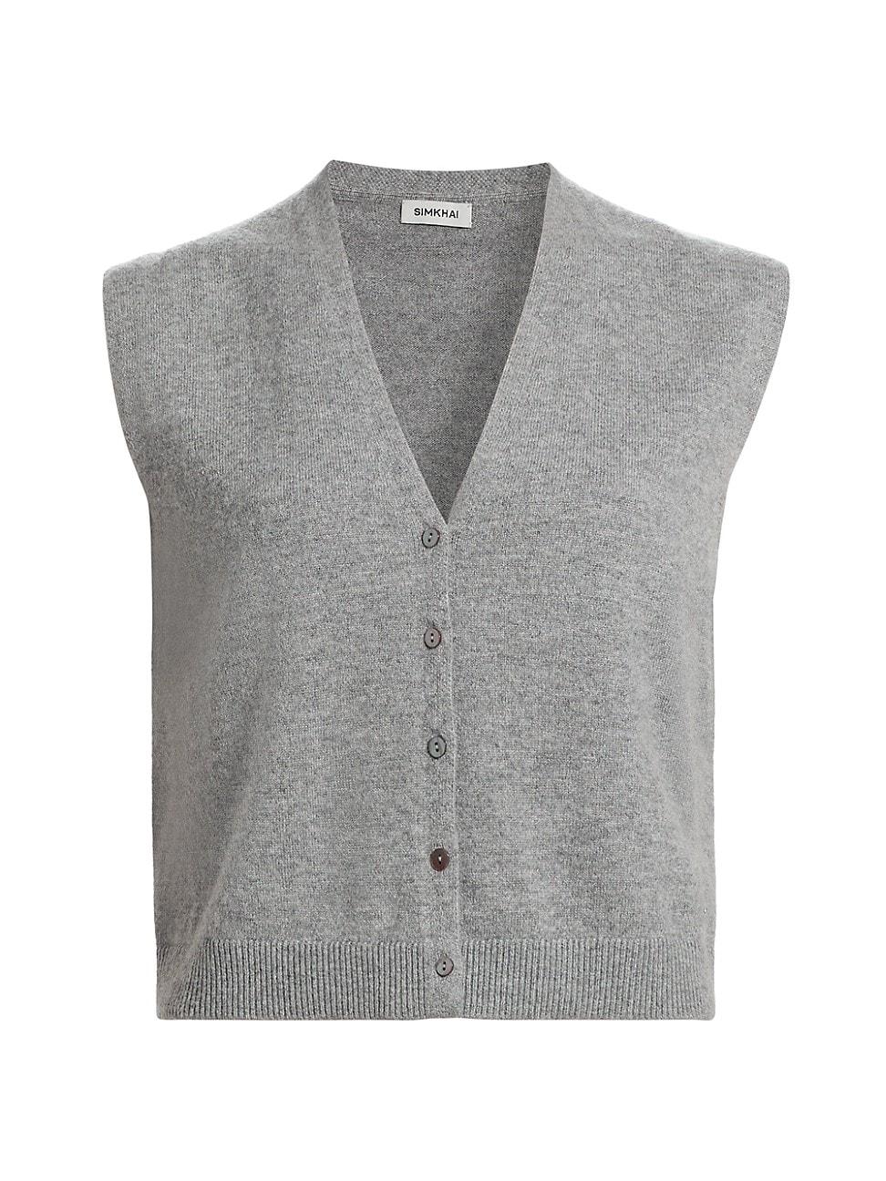 Womens Rozzi Cashmere Button-Front Vest Product Image