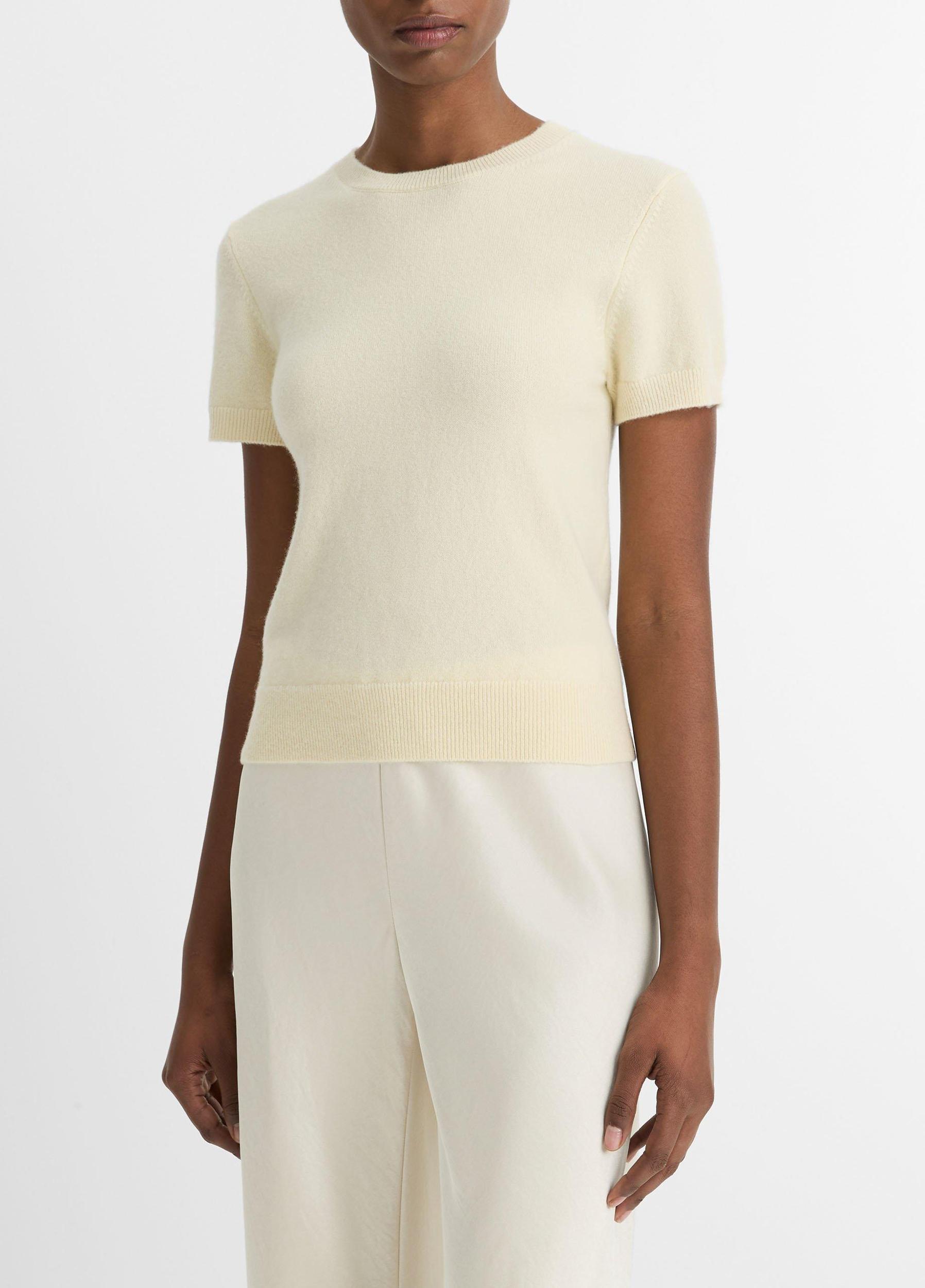 Womens Wool & Cashmere-Blend Short-Sleeve Sweater Vince Product Image