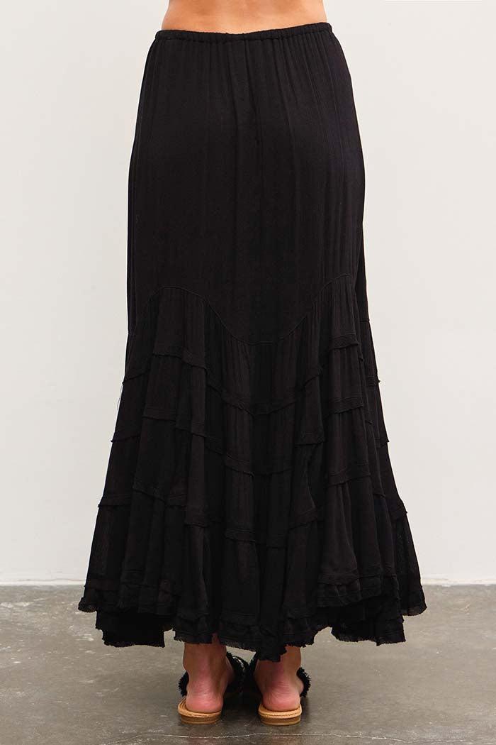 Tie Front Wave Tiered Skirt Product Image