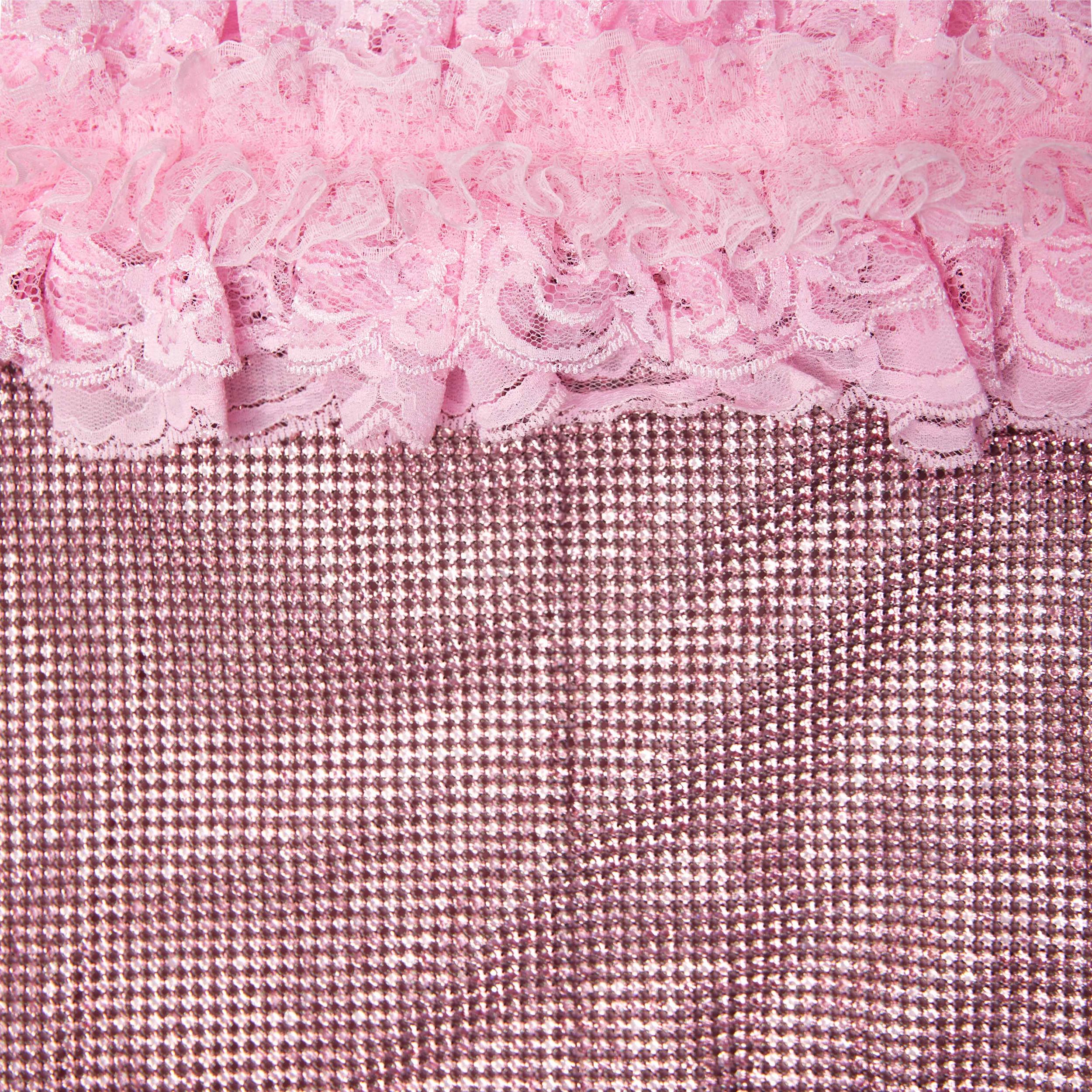 Pink Crystal Chainmail Mini Dress Product Image