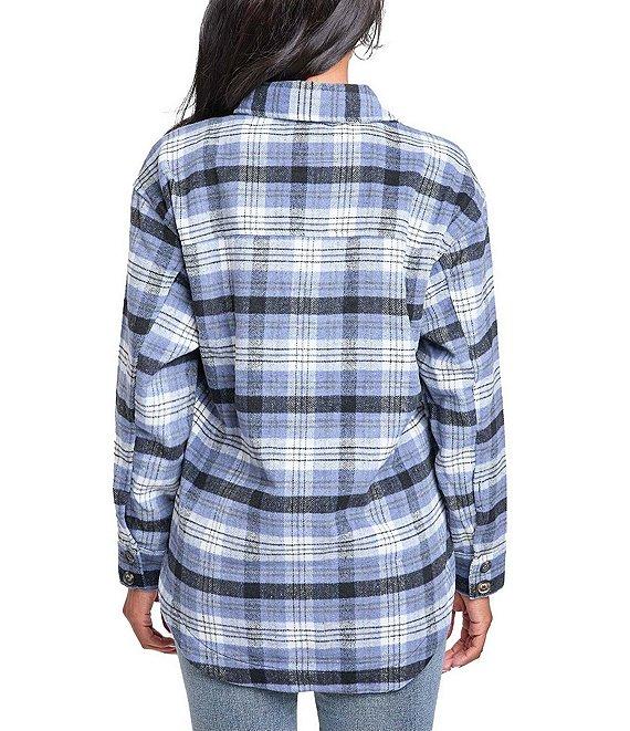 YMI Jeanswear Long Sleeve Plaid Shacket Product Image