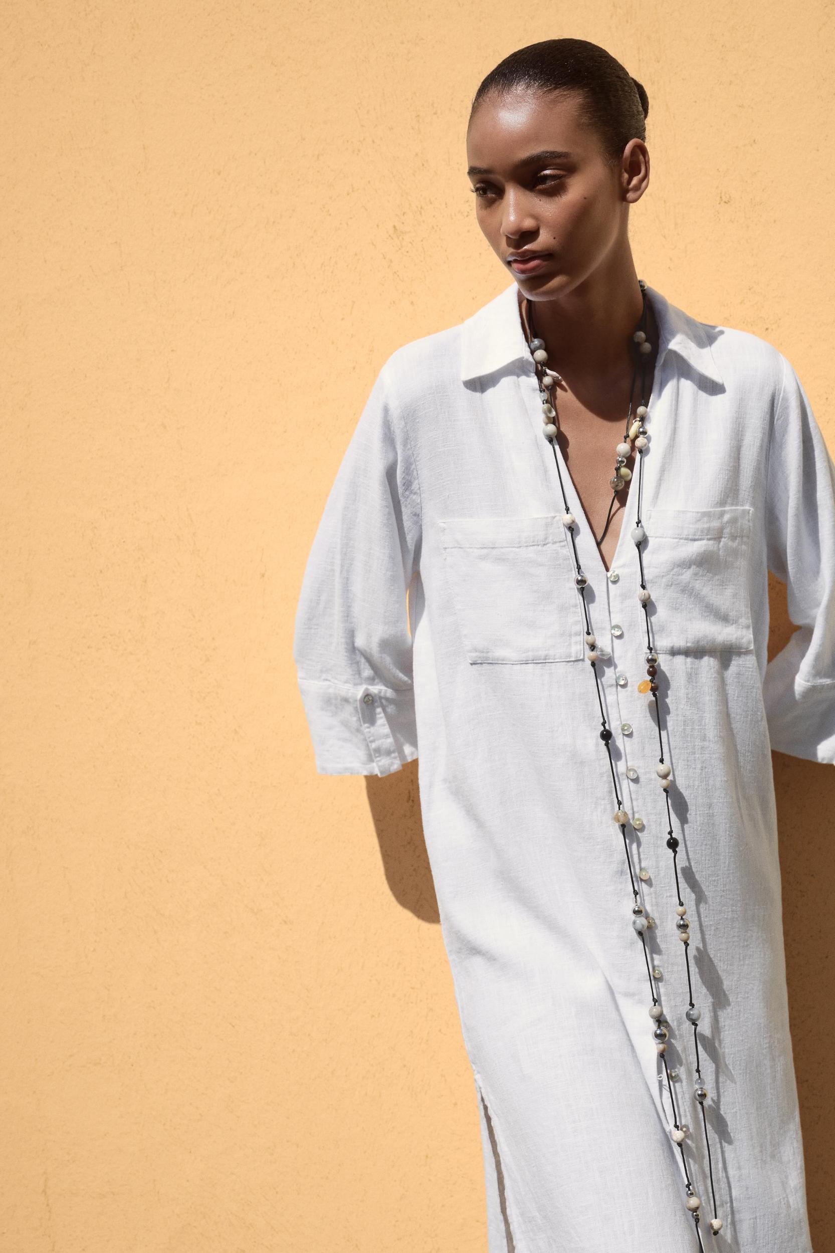 LINEN SHIRT DRESS Product Image