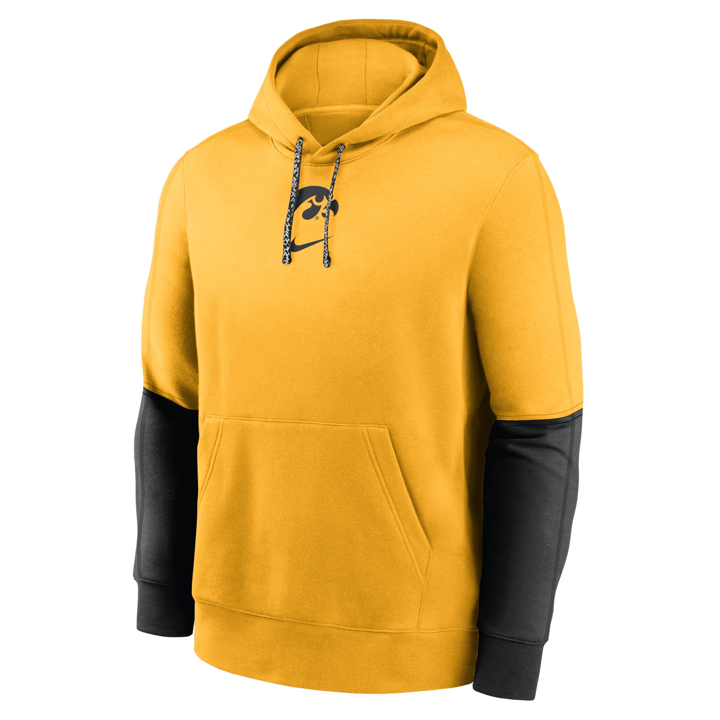 Men's Nike Gold/Black Iowa Hawkeyes 2024 Sideline Club Pullover Hoodie,  Product Image