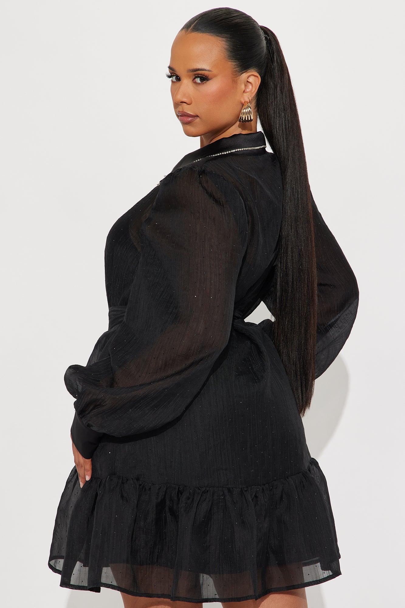 Hale Belted Mini Shirt Dress - Black Female Product Image