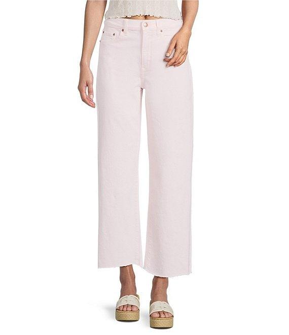 Daze Pleaser High Rise Wide Ankle Length Dark Denim Jeans Product Image